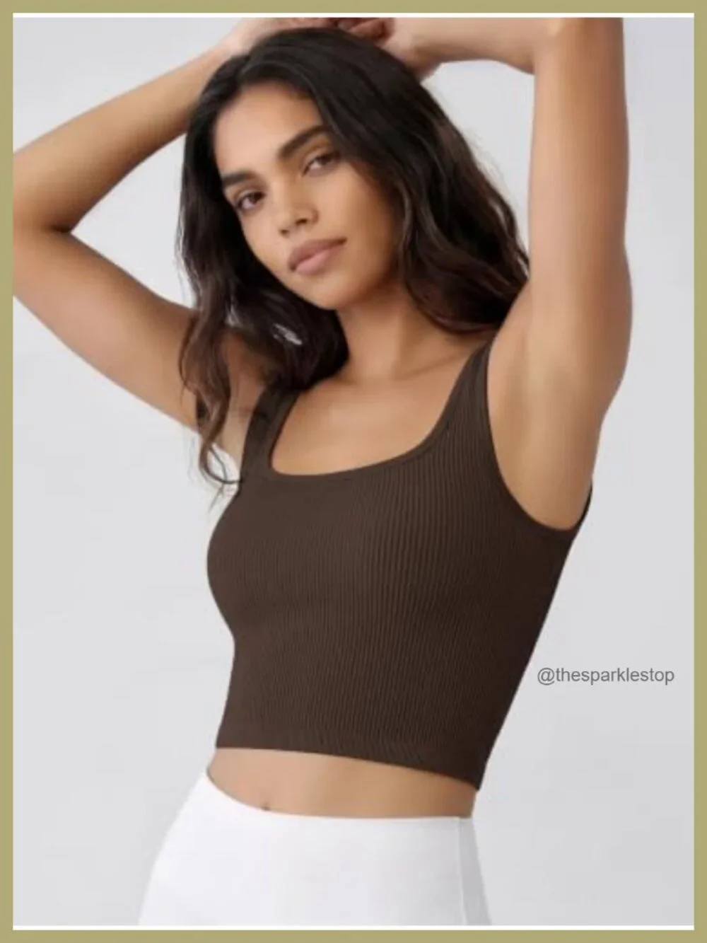 Seamless Square Neck Crop Tank Rib Knit Low Back Yoga Top 3-Pack